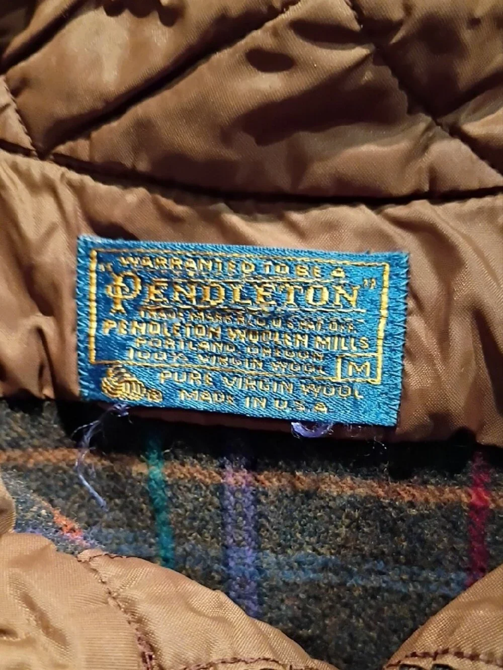 Pendleton Gray Plaid Button-Down Shirt with Blue & Brown Accents Women's M - Picture 2 of 4